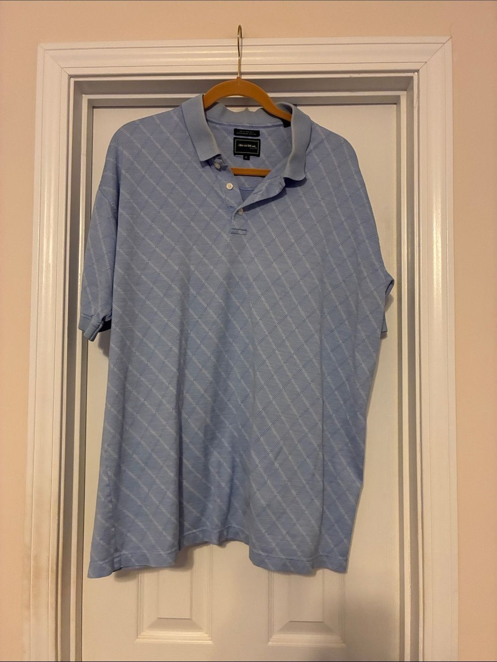 Bolle’ Golf‎ XL Light Blue Diamond-Texture Polo Shirt